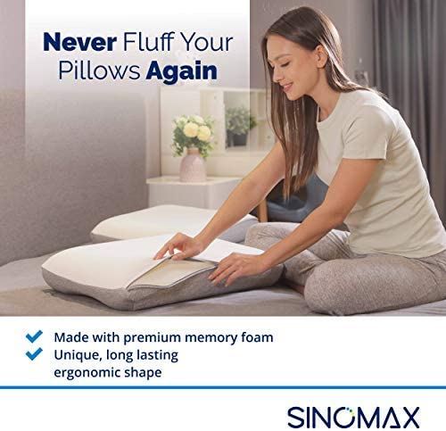 ZEO-SLEEP Neck Pillow | Sleeping Memory Foam Pillow | Adjustable Ortho
